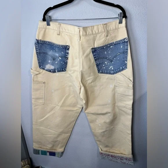 New Tricia Fix Exclusive Carhartt Reworked Pants 17” Waist Kantha Embroidered - Picture 11 of 11